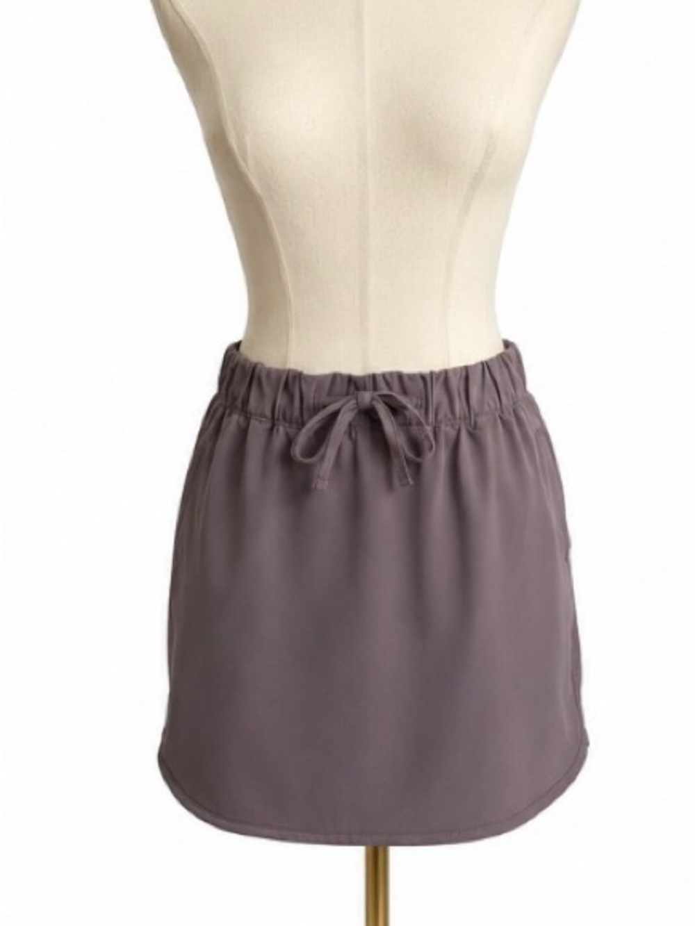 Lululemon Gray Athletic Skirt Approx. Medium Drawstring Waist Hidden Pocket